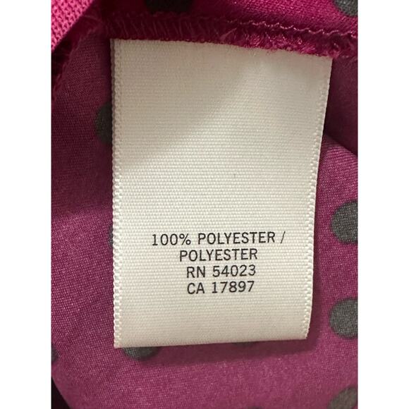 Banana Republic fuchsia gray polka dots short sleeves blouse size 4 - Picture 4 of 12